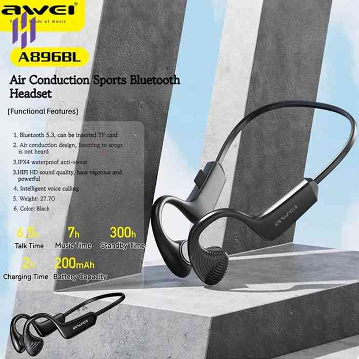 Awei A889BL Air Conduction Sport Earphones Bluetooth neckband